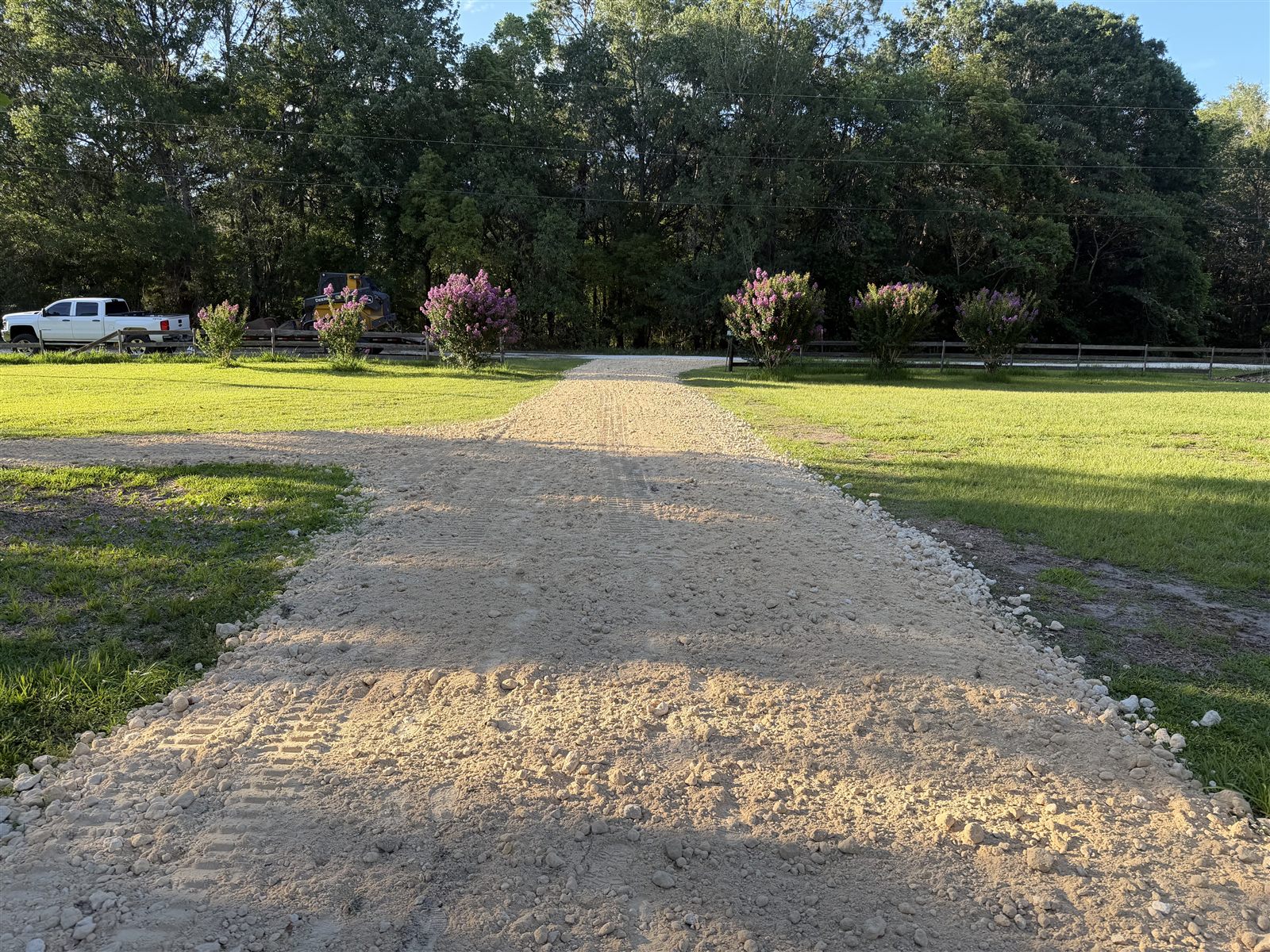New limerock driveway delivered and spread